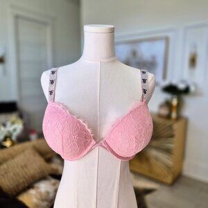 Victoria's Secret Very Sexy Push Up Floral Lace Bra w/ Shine Straps